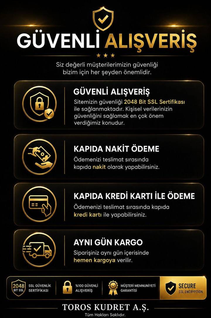 Güvenli Alışveriş, Kapıda Ödeme ve Aynı Gün Kargo - Toros Kudret